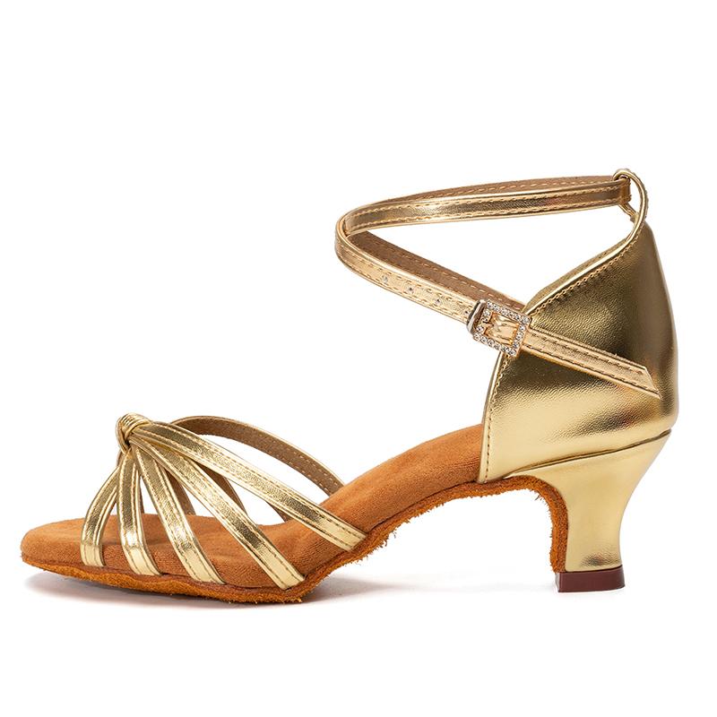 Salto médio 5cm profissional feminino peep toe sapatos de dança de salão salsa latina sola macia interior