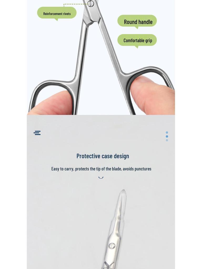 Stainless Steel Pointed Cuticle Scissors - Professional Manicure Tool for Delicate Skin Removal.