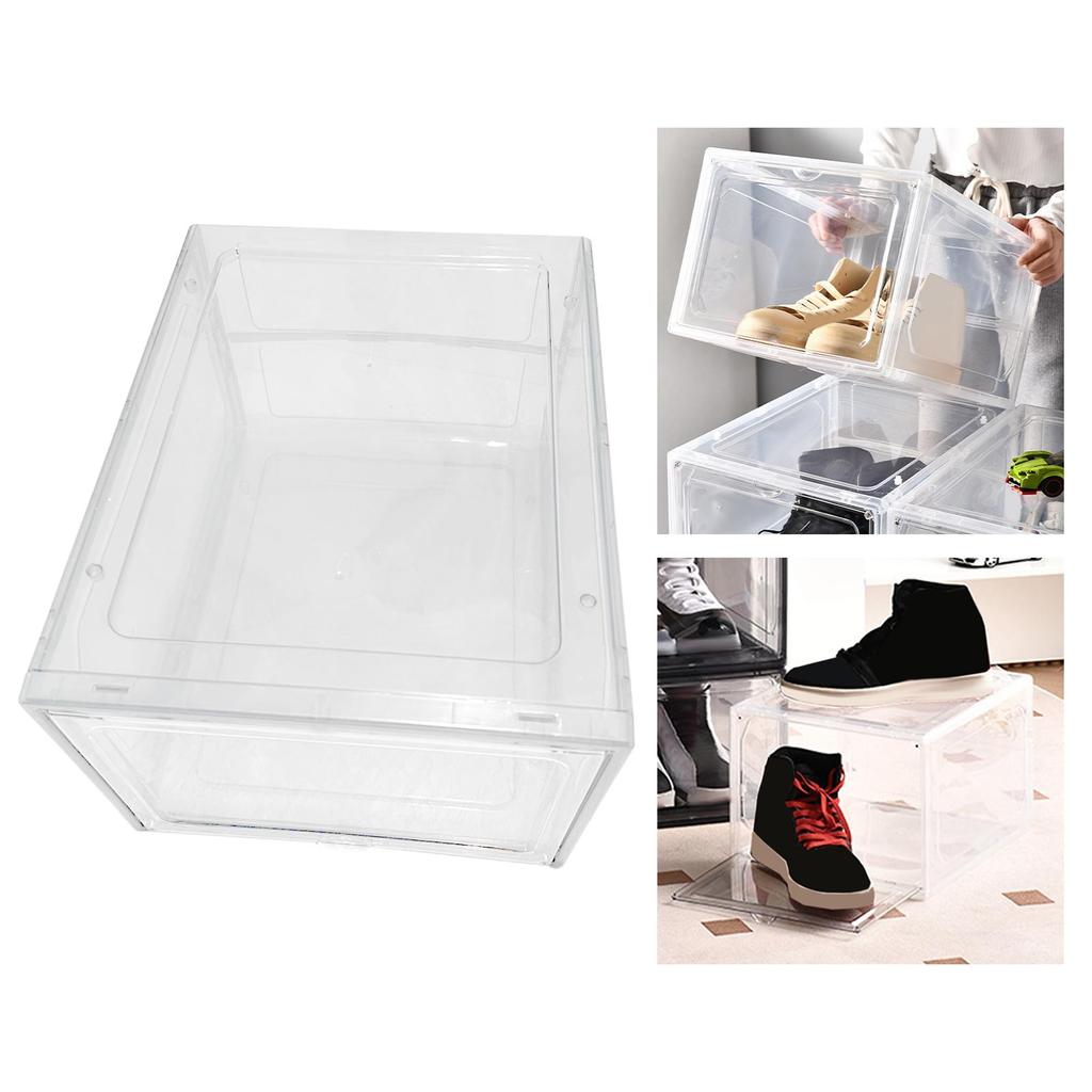 Shoe Organizer Container Dustproof Storage Box Stackable