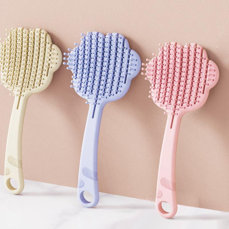 Custom Logo Dry Massage Comb Vented Detangling Brush for Curly Hair Waterproof Eco-Friendly Salon Hairdressing