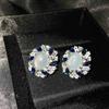 Brazilian Natural Ice Chalcedony Necklace Glass Seed Pigeon Egg Ring Banquet Earrings Jewelry Necklace Set Women