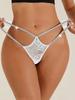 Low Waist Sexy Lace Transparent Panties Fine Women Double Strap Thong Sexy Lingerie Breath G-string Underwear Sensual Tangas