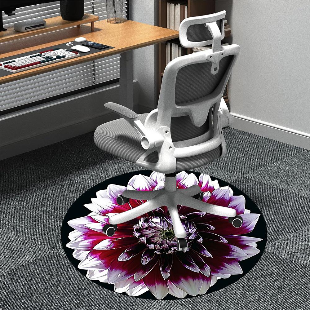 

1pc Dahlia Bloom Chair Carpet for Office, Soft Flannel Throw Mat, Perfect for Office, Holiday Party Decoration Choice yy260320107 80cm by 80cm