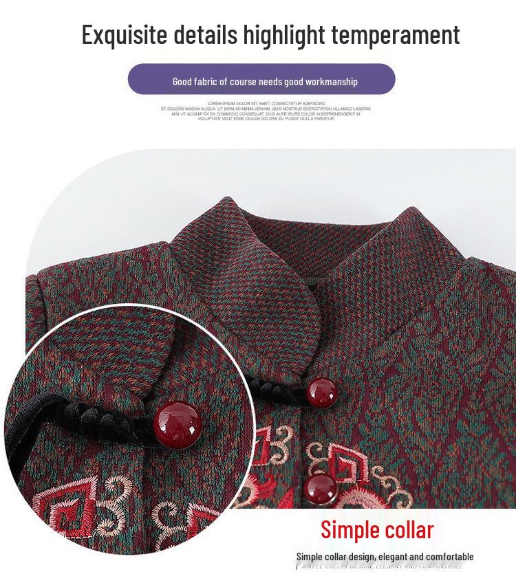 Podzimní vlněný kabát pro ženy středního a staršího věku