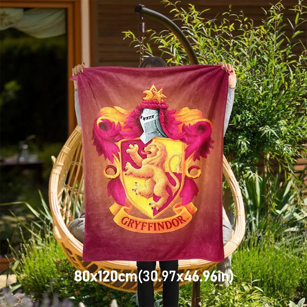 

1pc Gryffindor Lion Shield Outdoor Flannel Throw Blanket All Season Soft Warmth,Home Decor 1031252 80x120cm