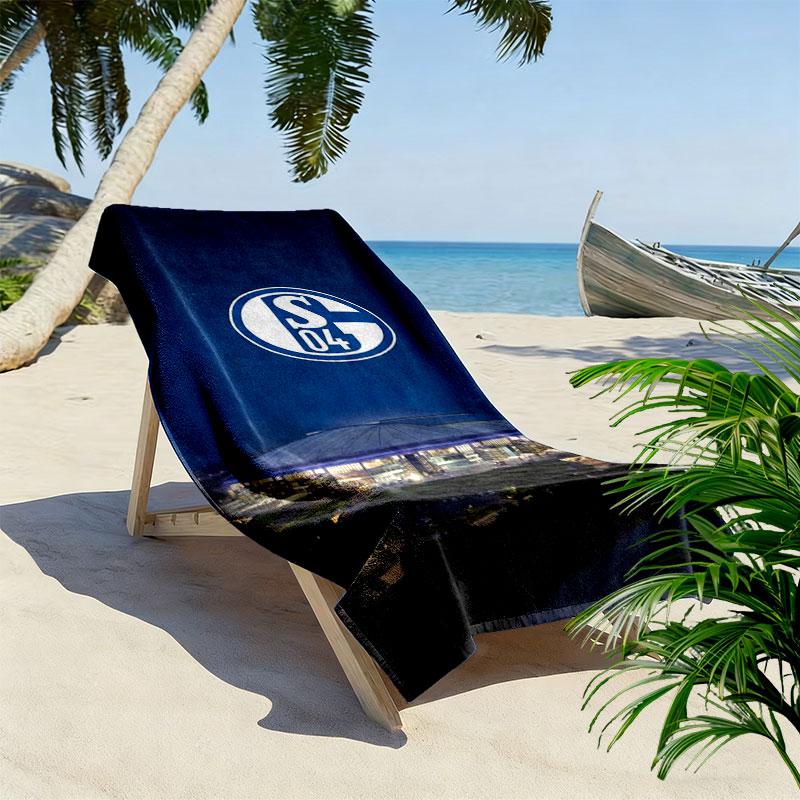 Asciugamano da Spiaggia Stampato FC Schalke 04, Asciugamano Grande Morbido ad Asciugatura Rapida per Spiaggia Campeggio Nuoto