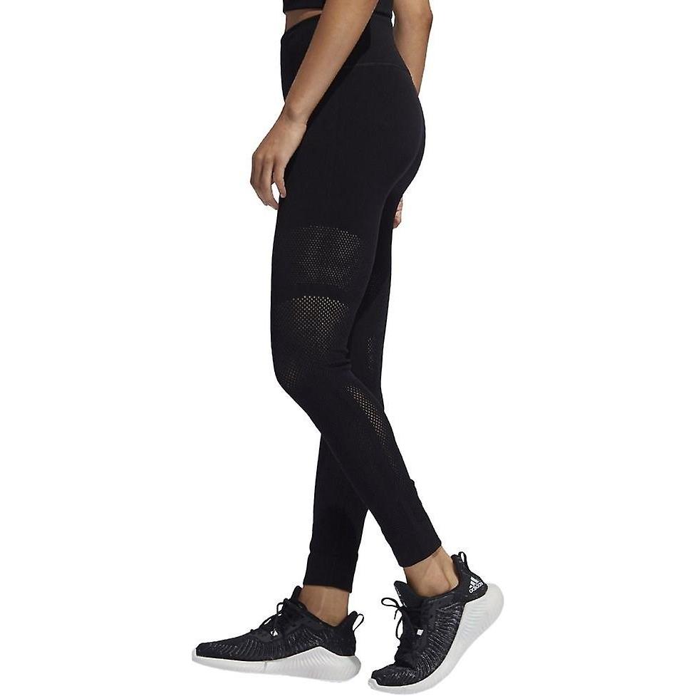 adidas Warp Knit High-Rise Simple Solid Color High-Waisted Slim Fit Comfortable Sports Pants Women Bottoms Black DX9300
