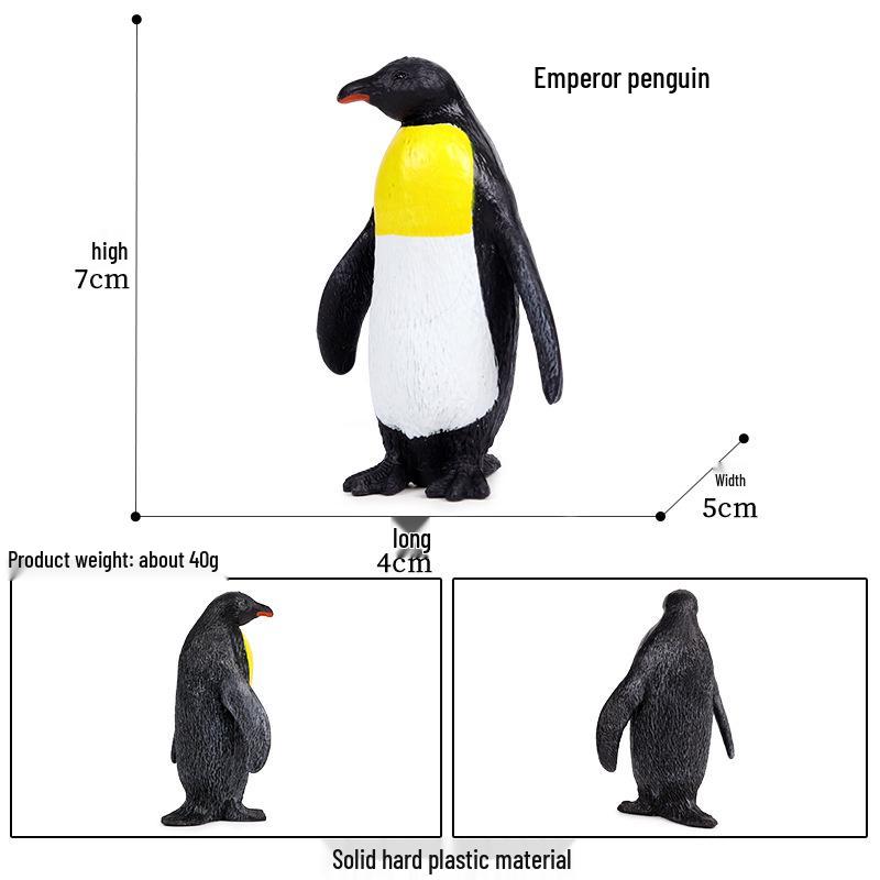 Polar Wildlife Animal Model Toy Set: Polar Bear & Penguin