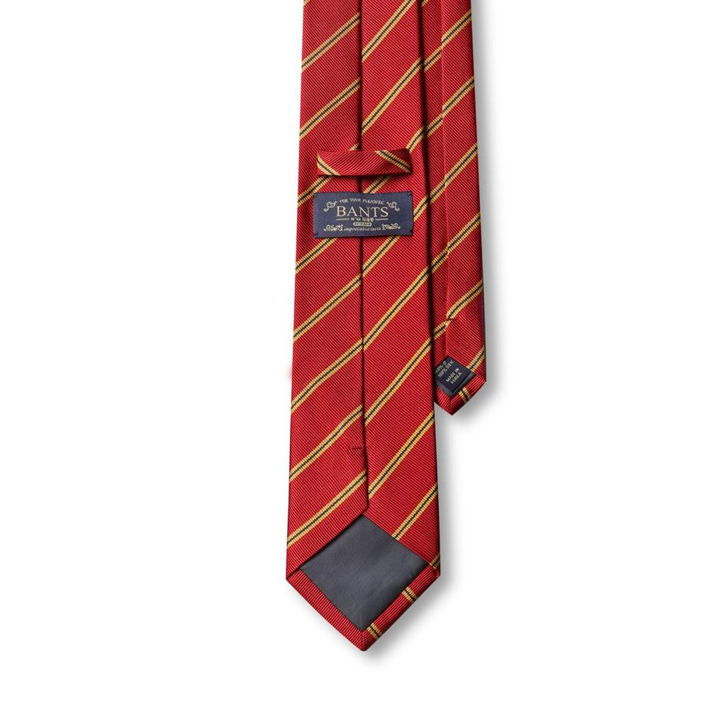 BANTS Hdr Silk Regimental Stripe Tie - Red X Yellow