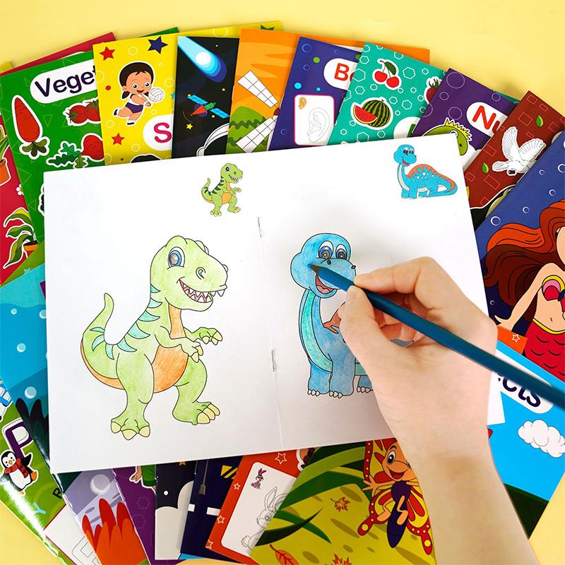Color Book Children'S Cartoon Graffiti Drawing Book Early Education Enlightenment Fun Drawing Coloring Book Set