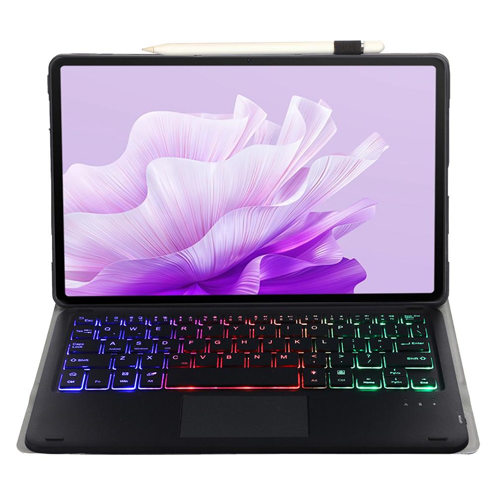 

AH15-AS For Honor Pad X9/X8 Pro Backlit Design Leather+TPU Tablet Cover Bluetooth-compatible Keyboard Case with Touchpad Black