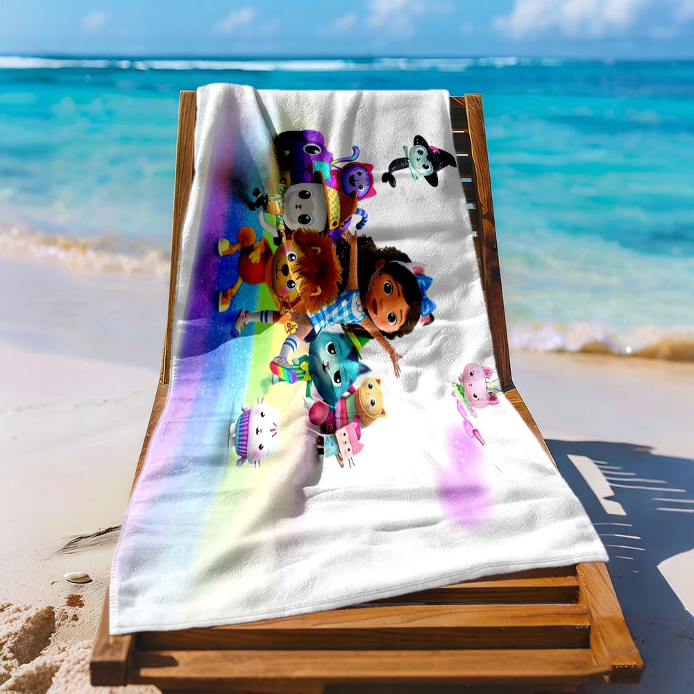 Cartoon Cute Gabbys5 Beach Towel High Absorbency & Quick-Dry Comfortable Lightweight