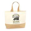 Jute Tote Bag / Cabas - PLANETEE - Military Mom - Natural Jute - Multicolor - Made In France