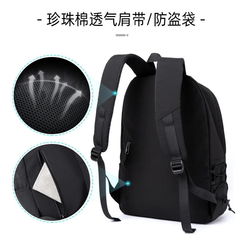 Men's Backpack Oxford Waterproof 14 Inch Laptop Unisex Casual Mochila Sports Travel Zipper Lightweight Rucksacks