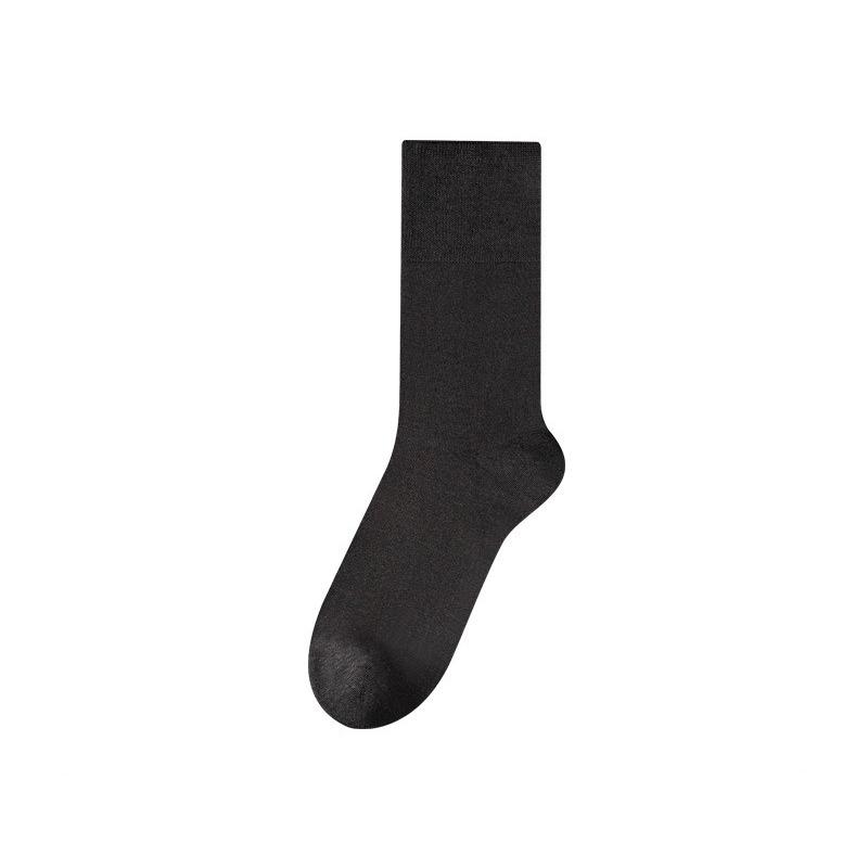 

Носки из тутового шелка для мужчин, носки до середины икры для бизнеса, однотонные бесшовные модальные длинные носки, антибактериальные 1 pair темно-серого