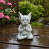 Cute Garden Sculpture for Landscaping Meditation Animal Figurine Ornament, Resin Zen Statue, Stress Relief Sitting Unique Pet Gift Lovers Cat/Dog/Frog