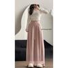 Women's 2026 American-Style Pink Wide-Leg Slimming Casual Pants