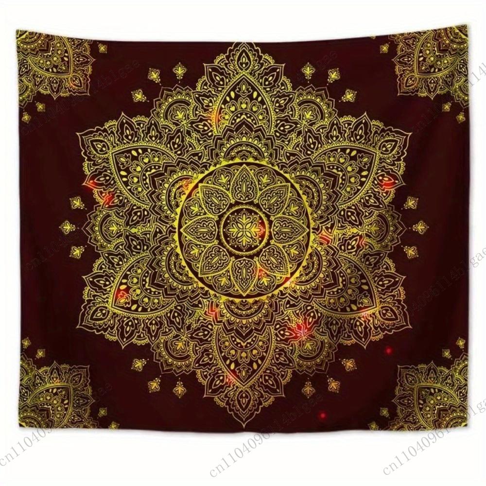 Golden Mandala Tapestry  Excellent Home Decoration Bedroom Dorm Wall Hanging Background Cloth Festival Gift