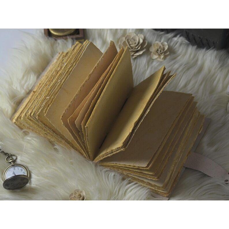 Fox Leather Journal: Handmade Grimoire, Blank Book of Shadows, Celestial Gifts