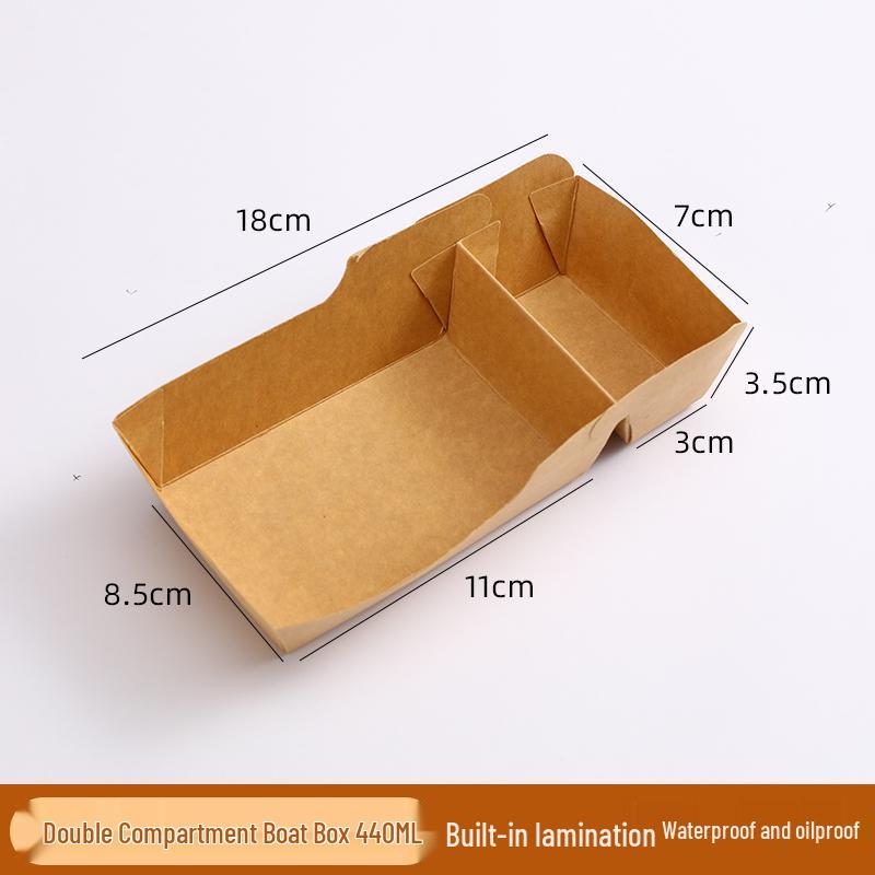 Kraft Paper Disposable Lunch Box - Rectangular Takeaway Box for Fried Chicken, Steak, BBQ, Snacks, and Meals