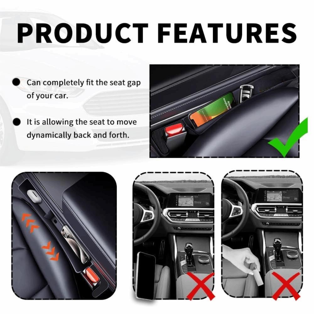 A Pair Stylish Car Seat Gap Storage Universal Fit Interior Accessories  Sedan