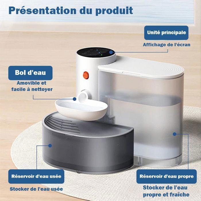 Fontaine à eau pour animaux - WENZYLIQUOX - 3,5L - Sans fil rechargeable - Sans filtre - Autonomie 180 jours