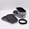 Mitani Yamanaka Lacquerware Bento ZEIT Made in C17605 Box, 2-Tier, Antibacterial, Approx. 1000ml, Silver, Japan,