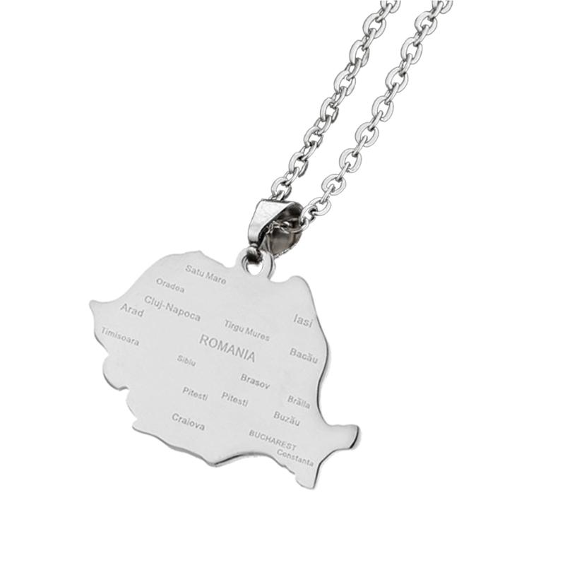 Rumänien Karte Flagge Anhänger Halskette Länderumriss Schlüsselbein Kette Choker Halskette Schmuck Rumänien Symbol Halskette