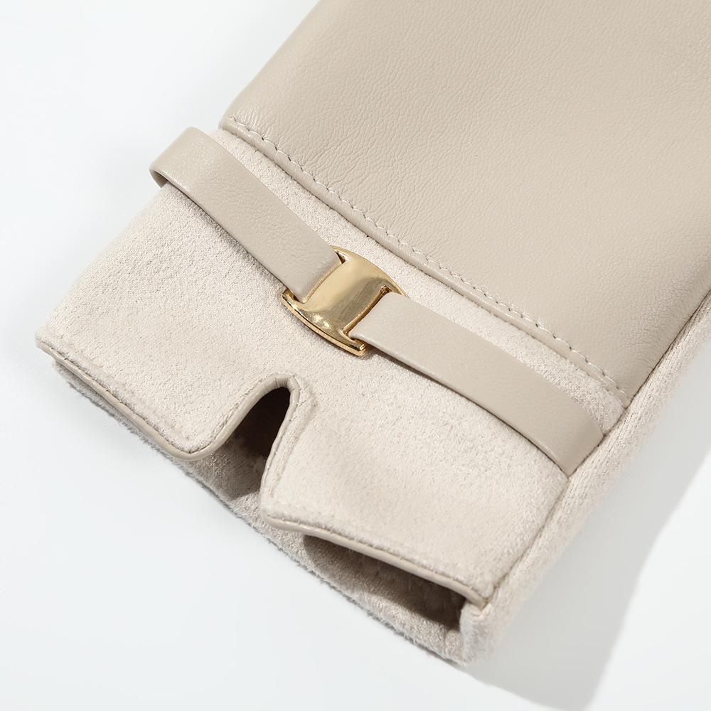 Women's Winter Suede Plush Touchscreen Gloves - Lined, Thick, Retro, Warm, Windproof, Cycling-Ready