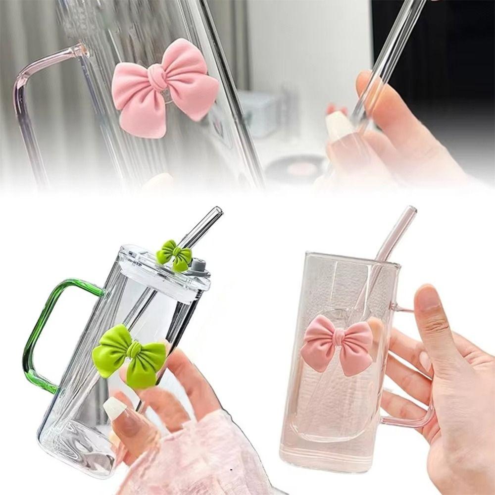 Vielseitiges Hochtemperaturbeständiges Matcha-Glas mit Deckeln Fassungsvermögen Schalen Tassen Glas Strohhalm Tassen zur Kaffeezubereitung
