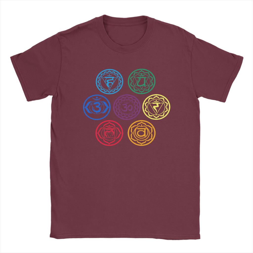 Chakras Spiritual Meditation Zen Om Buddhism Energy T Shirts Unisexs  Cotton Amazing TShirts Round Neck  Tees Short Sleeve Tops