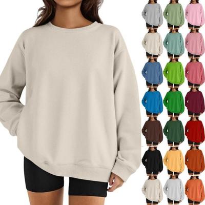 Women Winter Fleece Tops Long Sleeve Sweatshirt Casual Crewneck Pullover Loose Fit Warm Winter Tops