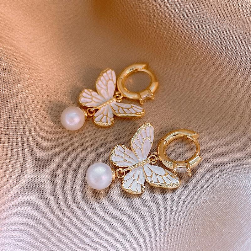 Monet Garden Purple Baroque Pearl Earrings - Vintage Style, Luxury Women's Studs