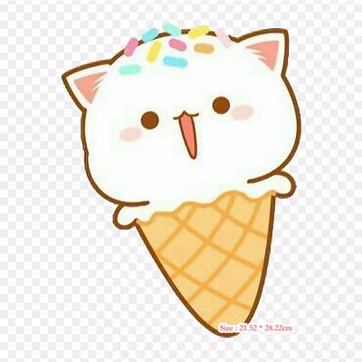 Parches bonitos de Chibi Cat Ice Cream Cat Kawaii para planchar para ropa, apliques adhesivos para ropa, parche personalizado sensible al calor