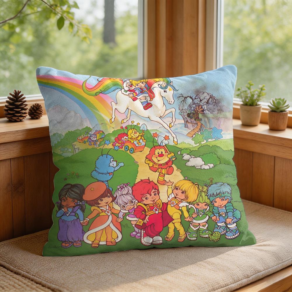Regenbogen BBrite Niedliche Kissenhülle Quadratisch Kurzer Plüsch Kissenbezug Wohnzimmer Sofa Heimdekoration Funda X