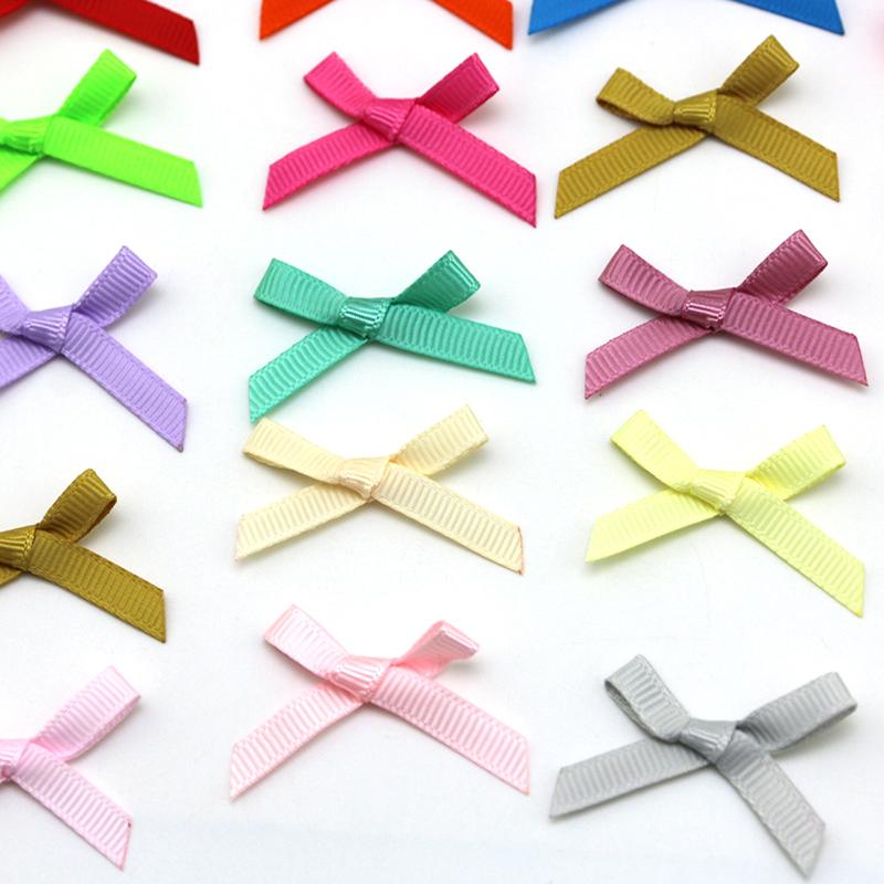 (50pcs Pack) 4cm Mixed Color Grosgrain Ribbon Bows for Gift Box Vase Home Clothing Packaging Christmas Decorations Wholesale Tie