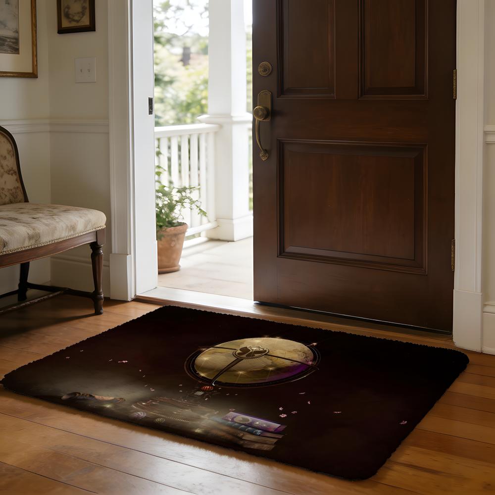 Floor Mat Soft Flannel Rug Non Slip Absorbent Mat for Bathroom Bedroom Home Decor Bee Botanical