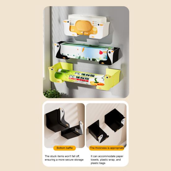 Glove Tissue Box Holder Adjustable Tissue Paper Dispenser Wall Mount Fridge Towel Holder for Kitchen Bathroom Refrigerator