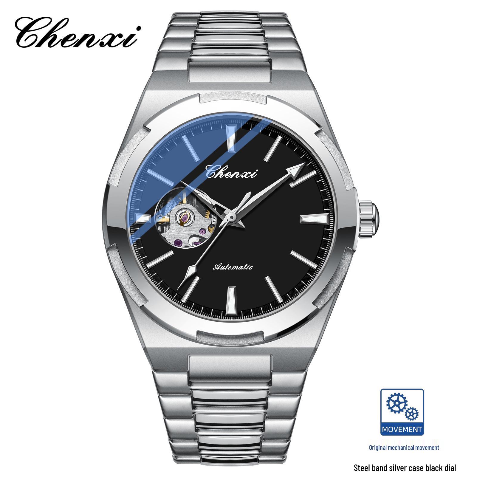 Elite Semi-Skeleton Automatic Men s Mechanical Watch - High-Style Business Timepiece