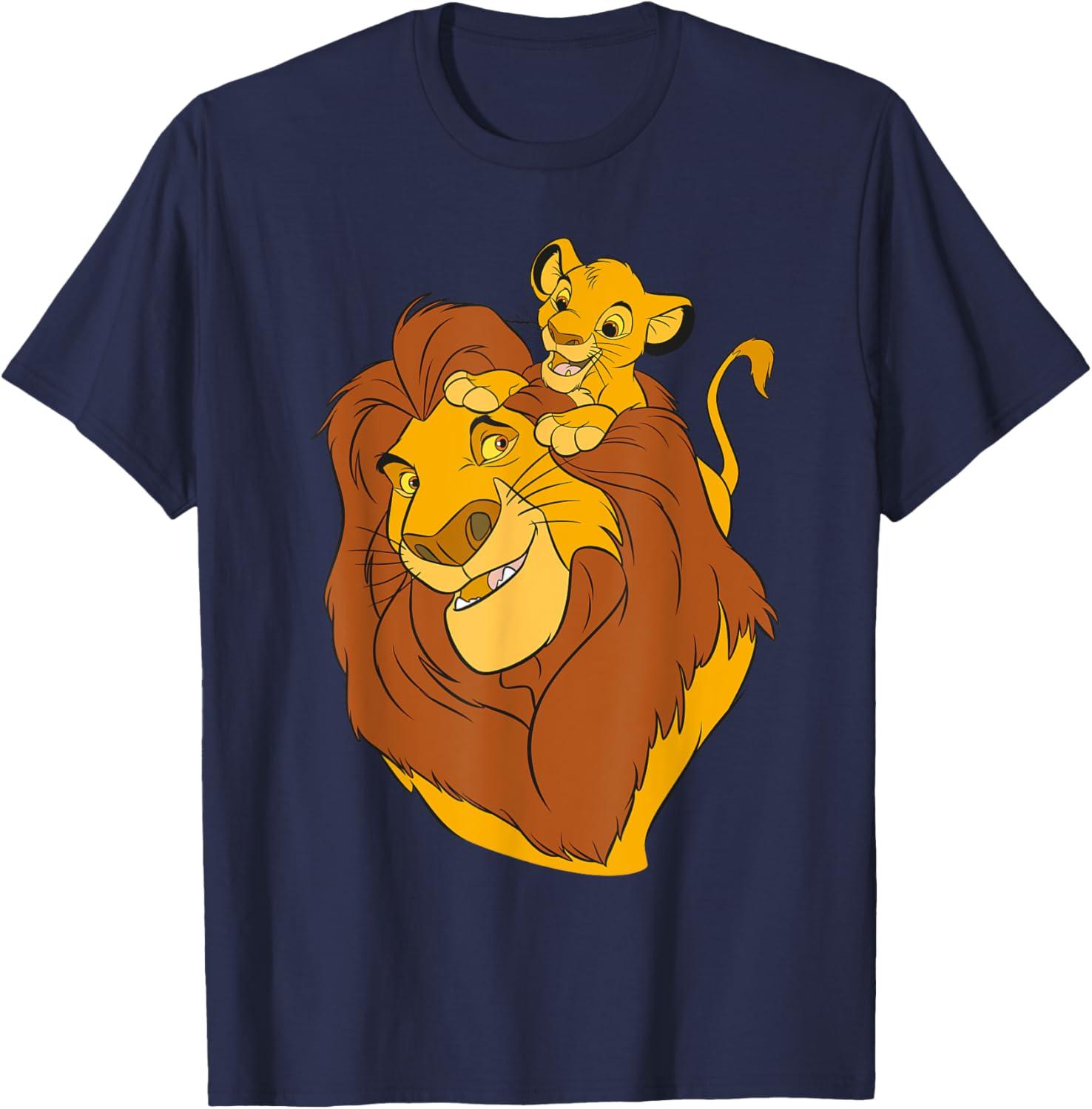 Hot Fashion Casual Disney The Lion King Simba and Mufasa Father and Son T-Shirt T-Shirt S-4XL Summer XXL