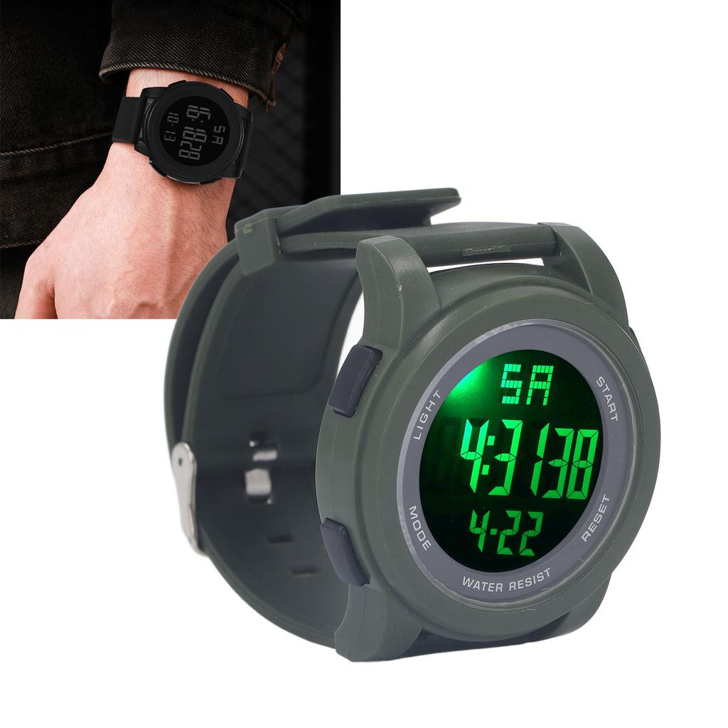 Digitale Sportuhr Multifunktional Große Anzeige Leuchtend 5 Bar Wasserdicht Schwimmuhr zum Laufen Wandern