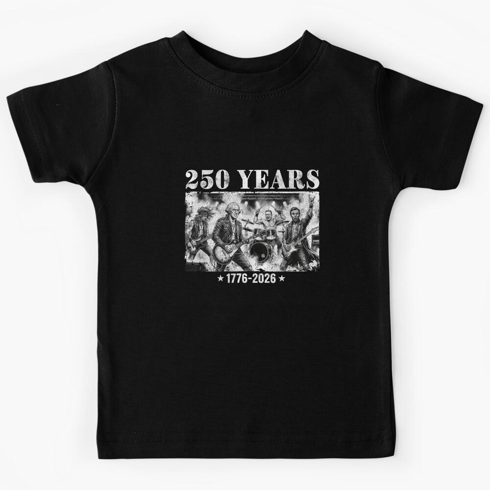 250 Years 1776 To 2026 American Presidents Heavy Metal Rock Band Quarter Sestercentennial Kids T-Shirt 120