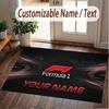 Custom Rug F1 Pattern Print Name Text Soft Non‑Slip Floor Carpet for Home Indoor Decoration