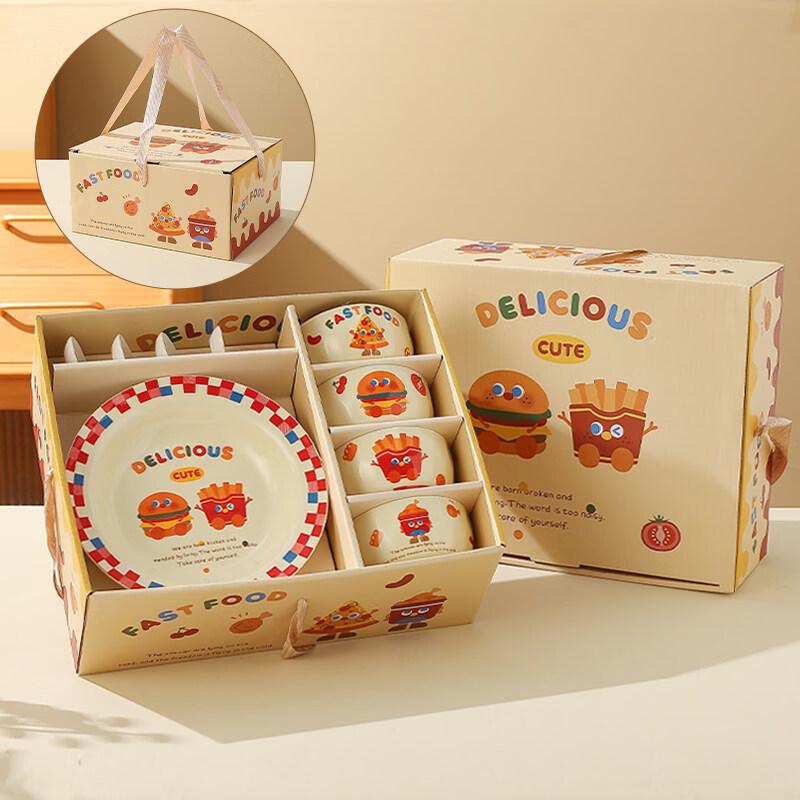 DM Ceramic Hamburger French Fries Tableware Set