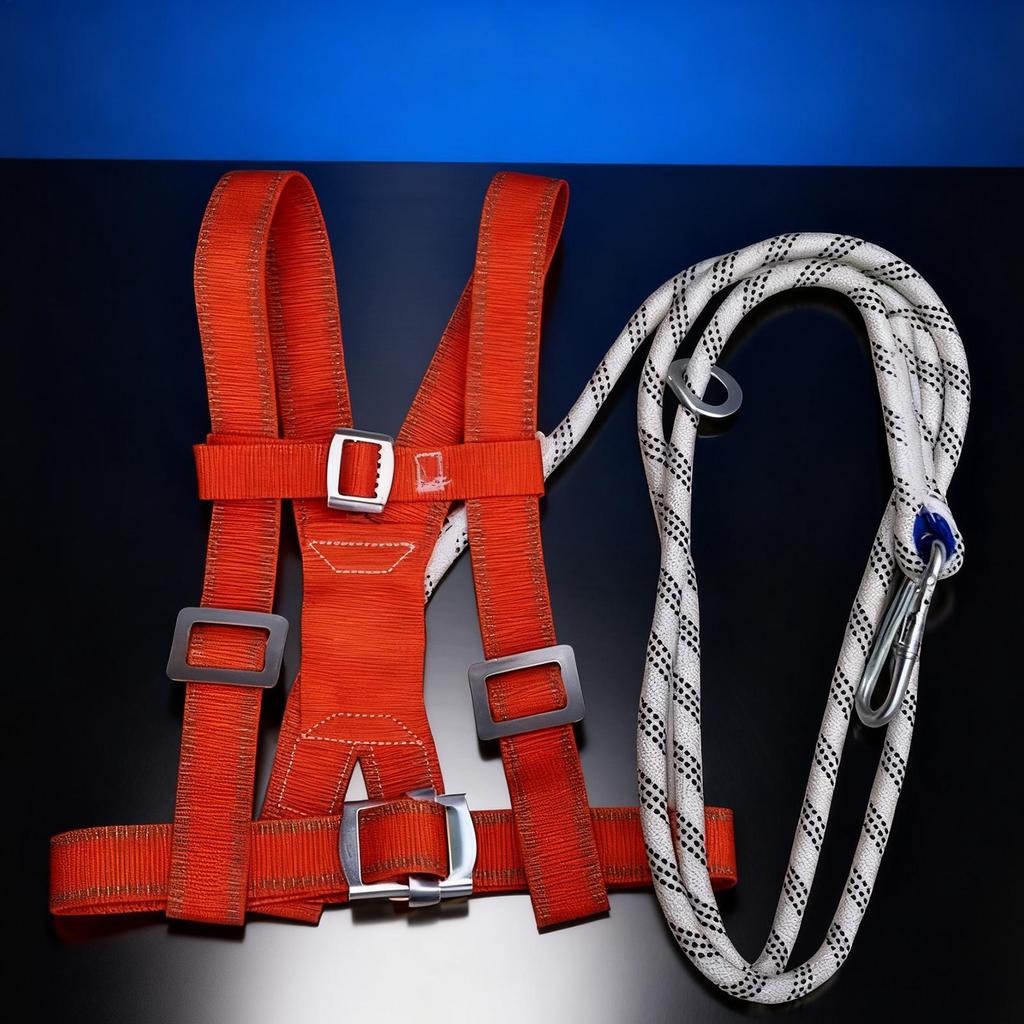 3meter Adjustable Safety Harness Fall Protection Double-Strap Full Body Harness for Window Cleaning, Warehouse, Construction