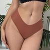 4PCS Women Seamless Briefs Sexy V-Waist Underwear 10 Solid Colors Ice Silk No Trace Panties Female Breathable Intimates Lingerie