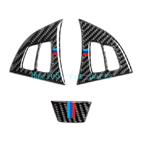 For BMW X5 E70 2008-2013 Real Carbon Fiber Steering Wheel Button Decor Trim