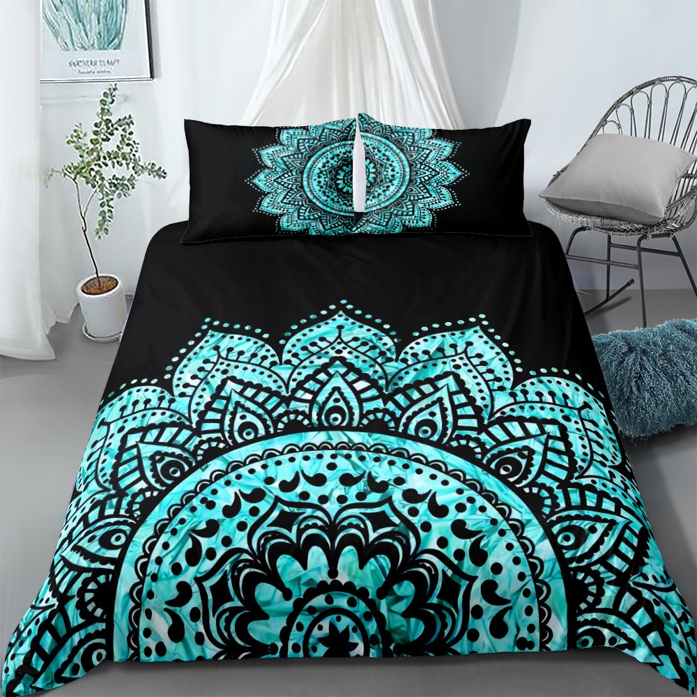 vintage mandala yoga duvet cover set king queen double full twin single size bed linen set