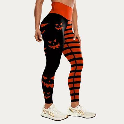Womens Terrifying Smiley Face Prints Stretch Yoga Leggings Fitness Running Gym Sports Active Pants