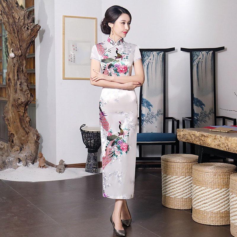 12 Colors Elegant Chinese Cheongsam Dress Women's Traditional Chinese Dress Qipao Costume